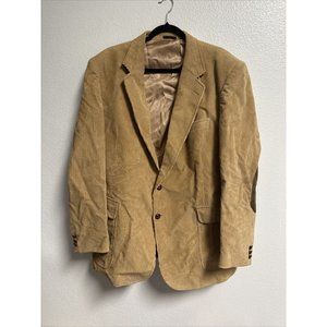 Mens Corduroy Sport‎ Coat 48L US Size Trophy Club Cord Brown Blazer Jacket